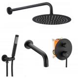 Colonne de douche-baignoire encastrée Rea Lungo Black + BOX