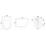 WC Schüssel Randlos Rea Carlo Mini Tornado Black Brush Gold