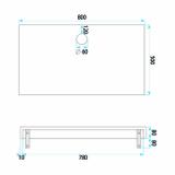 Wandwaschbecken mit Ablage Rea Apollo Gran Cloud Sky 80