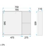 Badkamermeubelset met wastafel Gama T25023 KJM 80CM
