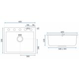 Zlewozmywak granitowy West XL black METALLIC