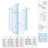 Duschkabine Rea Atlas 90x90 Chrome