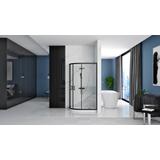 Cabine de douche REA Look Black 80x100 + Receveur de douche Look White