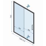 Drsna tuš vrata REA Rapid Slide 130 Gold Brush