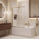 Badekarsskærm skydedør Rea Dario Brush Gold 80