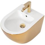 Setti CARLO Mini Flat wc-istuin + CARLO MINI GOLD/WHITE bidee