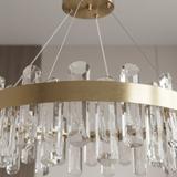 LED кристална висяща лампа SWE074-1CP 50см Brushed Gold