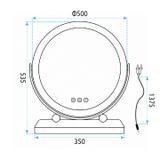 Lustro LED MAKE-UP Black 50 cm