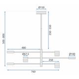 Deckenlampe 6-Arm APP597-6C Black