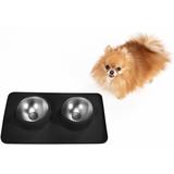 Metalowe Miski Dla Psa lub Kota z Antypoślizgową Matą Czerń PJ-086