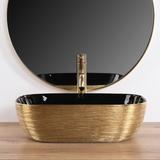 Lavabo da appoggio Rea Belinda BLACK  BRUSH GOLD