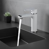 Umývadlová batéria REA BLOOM - chróm-biela, nízka