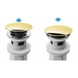 Syfon umywalkowy z korkiem klik-klak Rea Flow Złoty