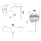 Robinet de douche REA Lungo Stripe BRUSH NICKEL