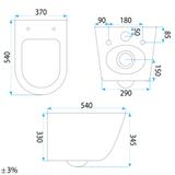 Set: Wall-hung toilet bowl + Countertop washbasin Rea Duo White