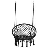 Fotel wiszący boho z poduszką black 490129A