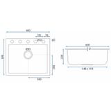 Évier granit  West XL black dots