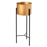 Zestaw 3 Złoto-Czarnych Kwietników Metalowych