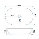 Επιτραπέζιος νιπτήρας Rea Vanda 61: 60 x 34 x 13 εκ.  Φινίρισμα Γυαλιστερό