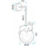 LAMPA ŚCIENNA KINKIET ŚPIĄCY KRÓLICZEK G165-1W