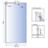 Душова стінка Rea Aero N 70 з полицею Evo