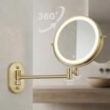 LED Spiegel Glow Brush Gold