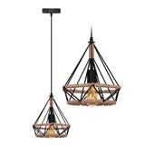 Lampa sufitowa geometryczna wisząca w stylu loft boho sznur APP678-1CP