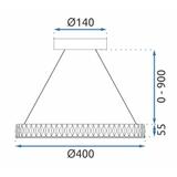 Lampe LED MS001-CP ROSE GOLD 40cm