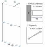 Ścianka prysznicowa Rea Aero Ombre Czarna 100