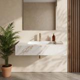 Lavabo suspendu Rea Aresa Grey Gold 80