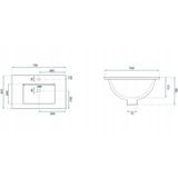 Lavatório embutido Rea Dafne 75