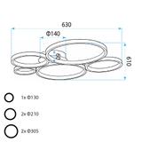 Lampa sufitowa LED APP1911-C Czarna