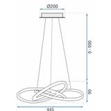 Deckenlampe Ring Led + Fernbedienung APP391-CP Black