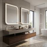 Lustro ścienne LED ZONE 80x60 Nikiel Szczotkowany