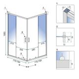 Καμπίνα ντους Rea City 80x100 Brush Copper