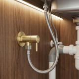 Zawór kątowy 1/2" x 3/8" Złoty szczotkowany