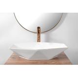 Lavabo da appoggio Rea Vegas White Rose Gold Edge