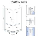 Kabina Rea Składana Fold N2 Prysznicowa Chrome