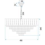 Hängelampe Cristal G056-CP 50cm GOLD