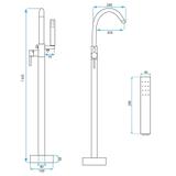 Free-standing faucet Rea Lungo Gold