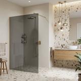 Walk-in dušas siena Rea Flexi Grey / Brush Gold 120
