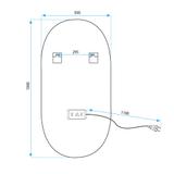 Mirror LED OVL 50x100cm Gold