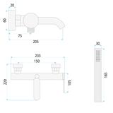 Baterija za kadu Rea Spot Nickel Brush