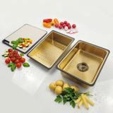 Wielofunkcyjny zlewozmywak stalowy 10w1 REA Alonzo Złoty Szczotkowany