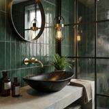 Nadgradni umivaonik Rea Royal 60 Black Marble Mat