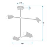 Lampe APP1708-4CP BLACK + GOLD