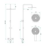 Shower set without spout with thermostat Rea Lungo Chrome