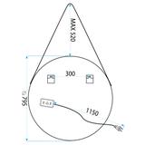 Scáthán Bhabhta LED Crochta ar Stráip 80cm 105
