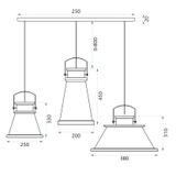 Hängelampe ASTI ABC Black/ Gold