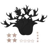 Pokrowiec na sztućce Świąteczny 6 szt Renifer Czarny